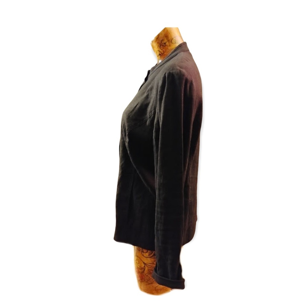 SOLD 🚨 Hugo Buscati collection jacket blazer Sz 12 black long sleeve zip front - Picture 3 of 6